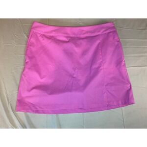 Adidas Skort Womens 10 Pink NEW 3-Stripes ClimaCool Golf Tennis Hibiscus Skirt
